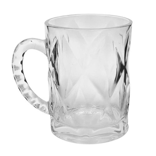 Jogo de Canecas Diamond 6 Peças 190ml em Vidro Kehome
