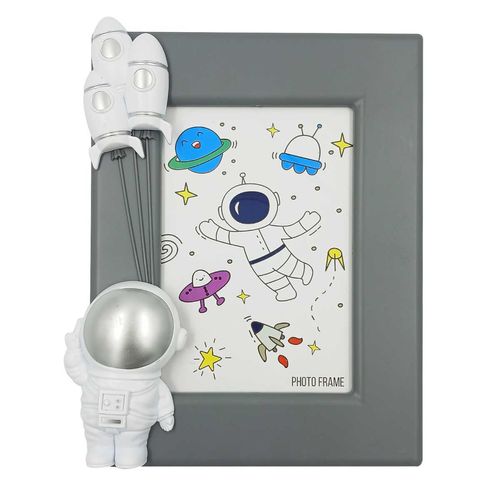 Porta Retrato Astronauta Decorativo 13x18cm em Plástico Cascavel