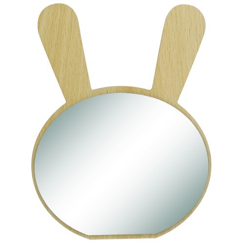 Espelho de Mesa Coelho 19x16,5cm em Vidro e MDF Lila Cosméticos