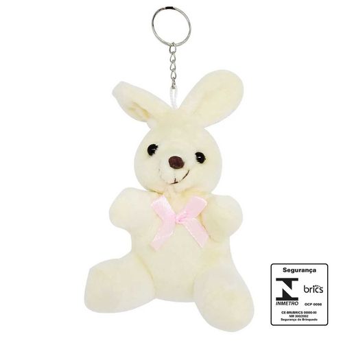 Chaveiro Coelho Branco de Pelúcia  F.Emy F. Emy decorações