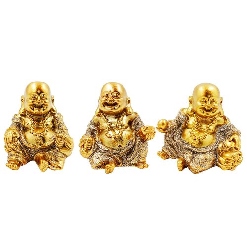 Jogo de Monge Decorativo 3 Peças 4cm em Resina Youbai