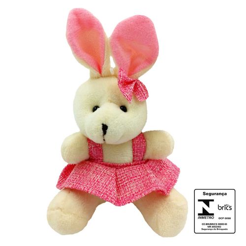 Coelho de Pelúcia Decorativo 13cm em Poliéster Multiart