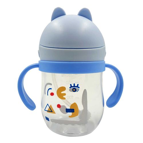 Garrafa Infantil C/ Alça + Canudo 250ml em Plástico Golden Rio