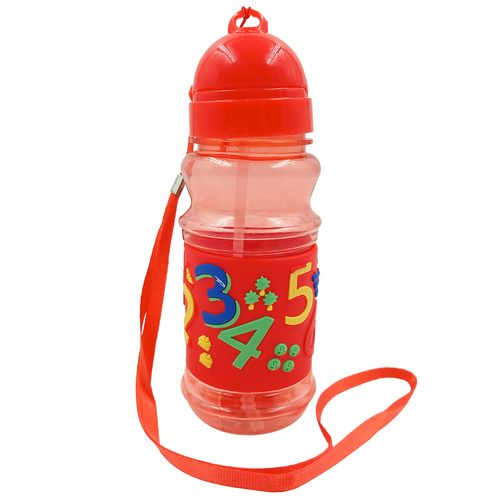 Garrafa Infantil C/ Alça + Canudo 420ml em Plástico Golden Rio