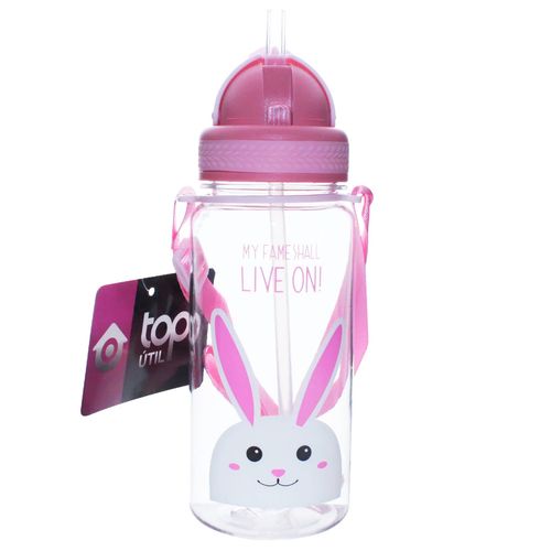 Garrafa Squeeze Infantil C/ Alça 350ml em Plástico Top Útil