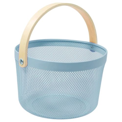 Cesto C/ Alça Decorativo 25,5x18cm em Metal Casita