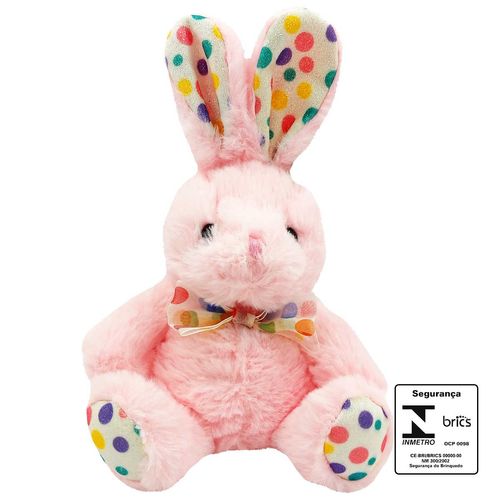Coelho de Pelúcia C/ Laço 22cm em Poliéster Fizzy