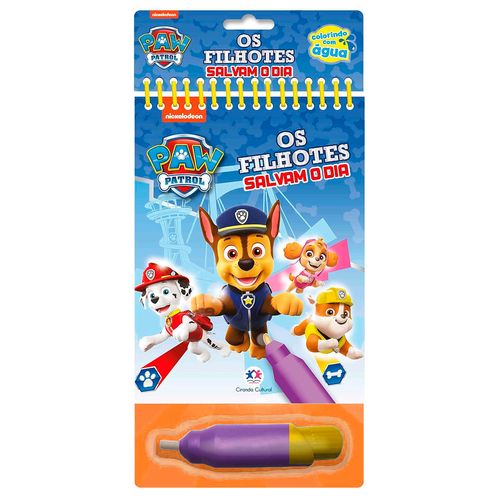 Livro Aquabook Patrulha Canina 23x13,7cm em Papel Magic Kids