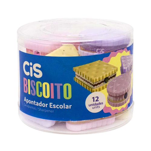 Apontador Biscoito 12 Peças em Plástico Cis