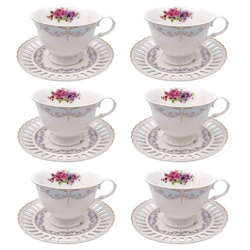 Jogo de Xícaras Mon Chéri 12 Peças 220ml em Porcelana Fullfit