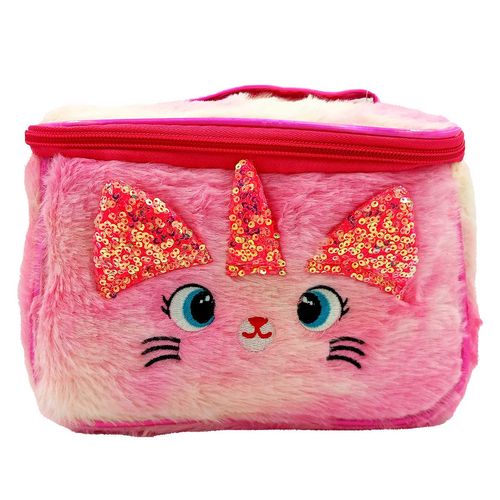 Nécessaire de Pelúcia Gatinho 15x21cm em Poliéster Rubys