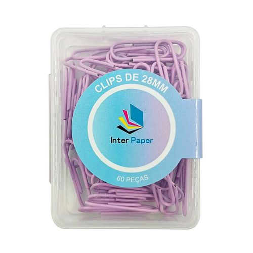 Jogo de Clips Color 60 Peças 28mm em Metal Interponte