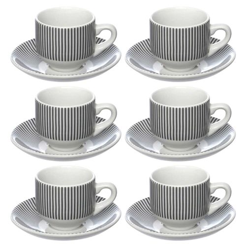 Jogo de Xícaras Lisboa 12 Peças 90ml em Porcelana Hauskraft