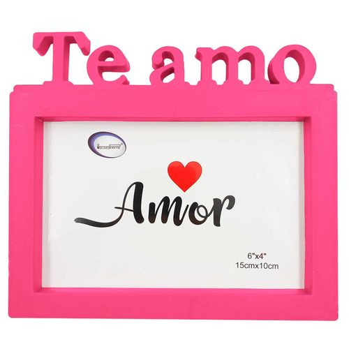 Porta Retrato Decorativo Te Amo 10x15cm em Plástico Interponte