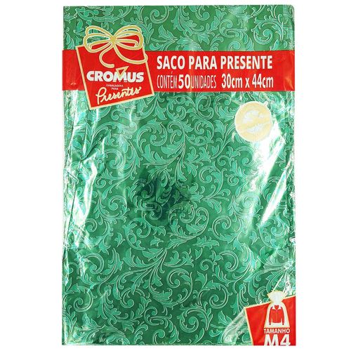 Saco de Presente Metalizado 30x44cm 50 unidades em Plástico Cromus