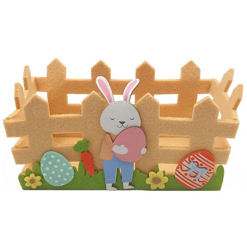 Cesto Coelho de Páscoa 18x11cm em Poliéster Multiart