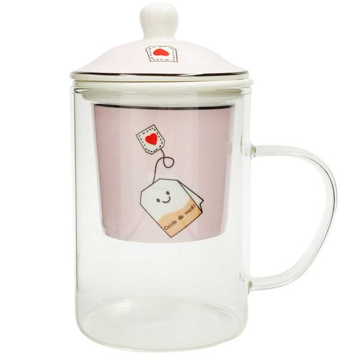 Caneca C/ Difusor 480ml em Vidro Sanxia