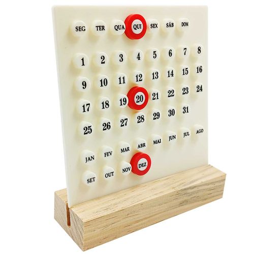 Calendário Decorativo 16x14,5cm  em MDF Interponte