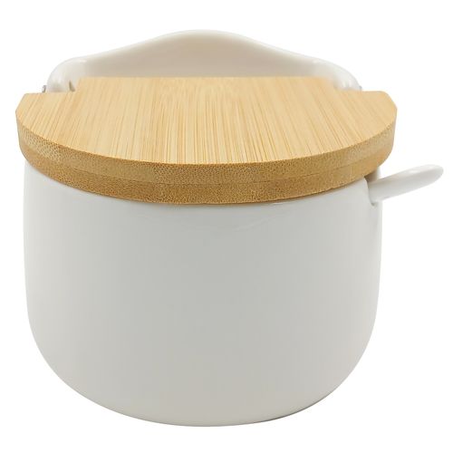 Saleiro de Mesa C/ Colher 10x9,5cm em Porcelana Lyor