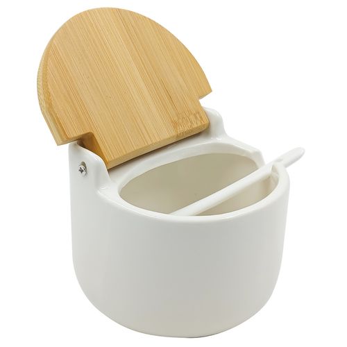 Saleiro de Mesa C/ Colher 10x9,5cm em Porcelana Lyor