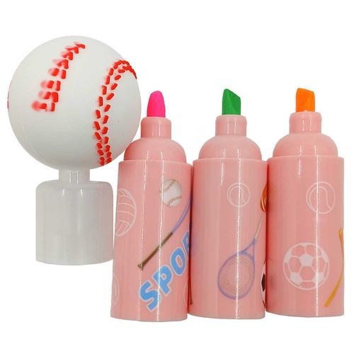 Marca Texto Sports 3 Cores 14cm em Plástico Interponte