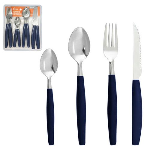 Jogo de Talheres Color 16 Peças em Aço Inox Livon
