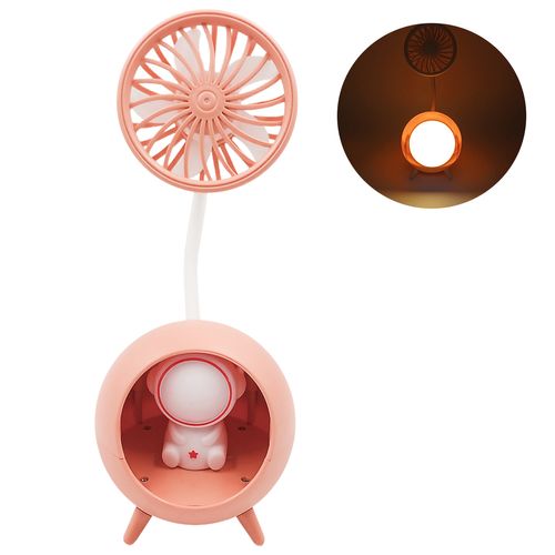 Mini Ventilador Astronauta C/ Luminária 26x9,5x8cm em Plástico Interponte