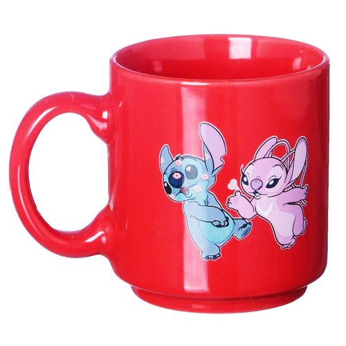 Mini Caneca Stitch Love 100ml em Cerâmica Zona Criativa