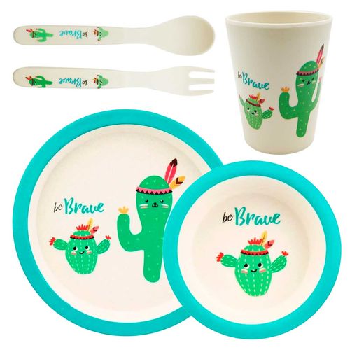 Kit Refeição Infantil 4 Peças em Bambu Clink