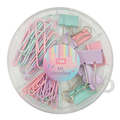 Kit Escritório 40 Peças 10x2,5cm em Metal FWB