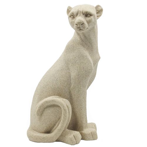 Leopardo Decorativo Atento 27x16x13cm em Resina Newway