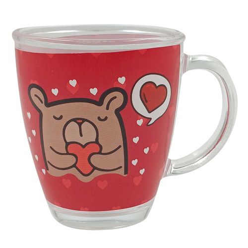 Caneca Ursinhos 380ml em Vidro Kehome