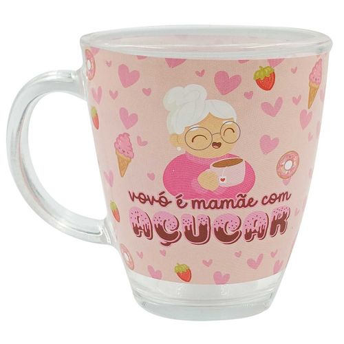 Caneca Vovó 380ml em Vidro Kehome