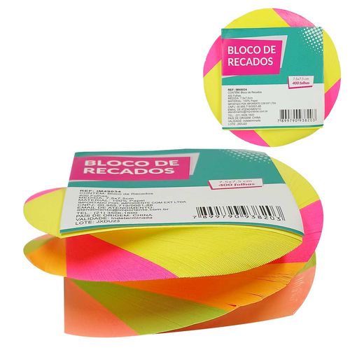 Bloco de Anotação Auto Adesivo 400 Folhas em Papel Imporiente