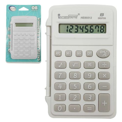 Calculadora C/ Tampa 8 Dígitos 10x6,5cm em Plástico Interponte