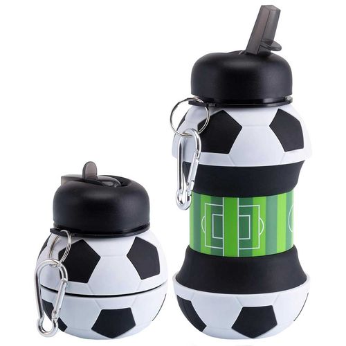 Garrafa Dobrável Bola de Futebol 550ml em Plástico Interponte