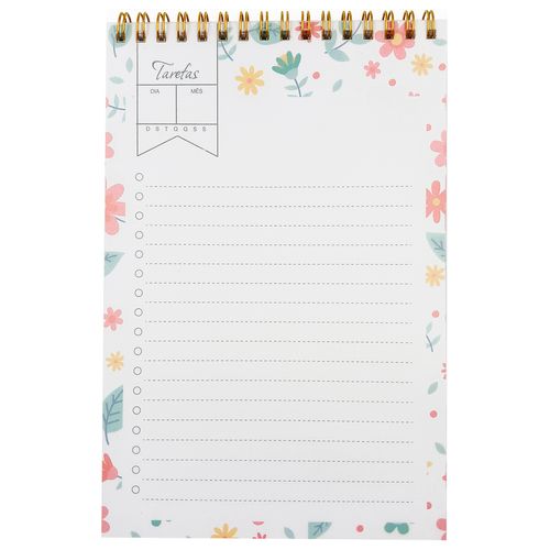 Planner Permanente Flores 21x14cm Em Papel Interponte