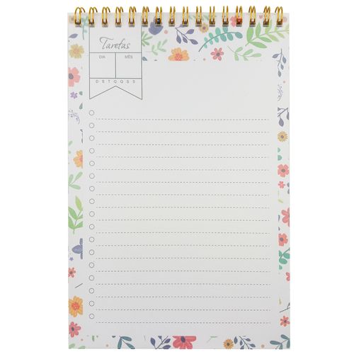 Planner Permanente Flores 21x14cm Em Papel Interponte