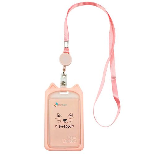 Porta Cartão C/ Cordão 12x7cm em Plástico Interponte