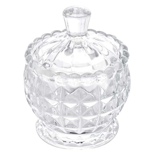 Potiche Diamond C/ Pé 10cm em Cristal Lyor