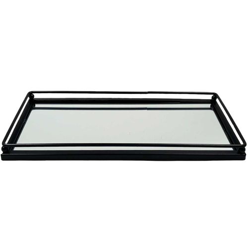 Bandeja Espelhada Decorativa 27x14cm em Vidro Y888