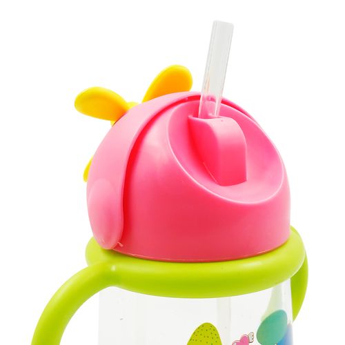 Copo Infantil C/ Canudo E Alça 360ml Em Plástico Interponte