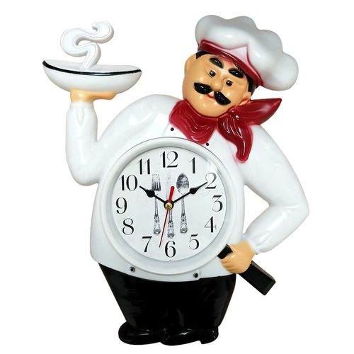 Relógio de Parede Cozinheiro 30cm em Plástico Livon