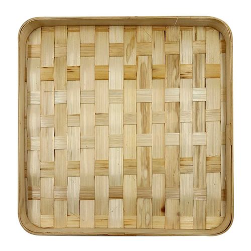 Bandeja Quadrada Decorativa 29cm em Bambu Rio Master