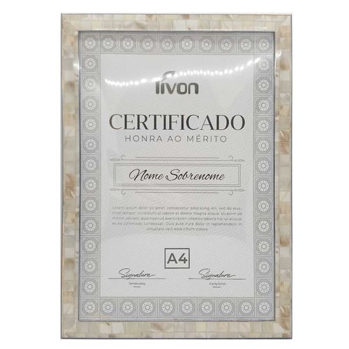 Quadro Certificado A4 em Plástico Livon
