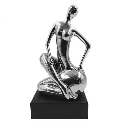 Mulher Pose Decorativa 21,5x11x9cm em Cerâmica Taimes