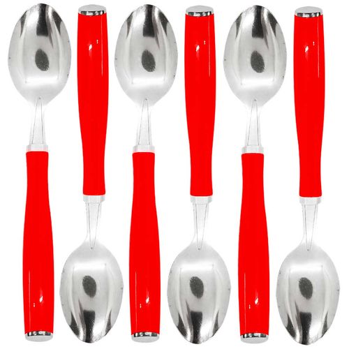 Jogo De Colher 6 Peças 18,5cm Em Aço Inox Livon