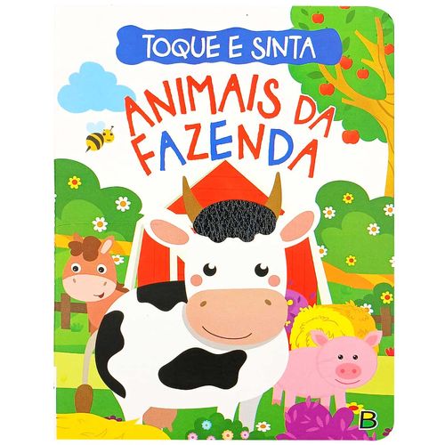 Livro Infantil Toque e Sinta Animais da Fazenda 20x15,5cm em Papel Todo Livro