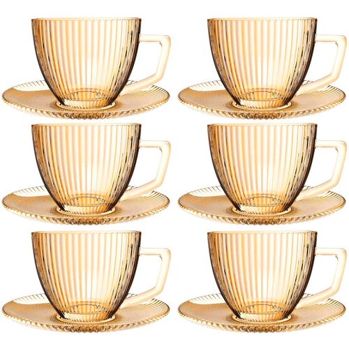 Jogo de Xícaras Graffiato 12 Peças 230ml em Vidro Hauskraft