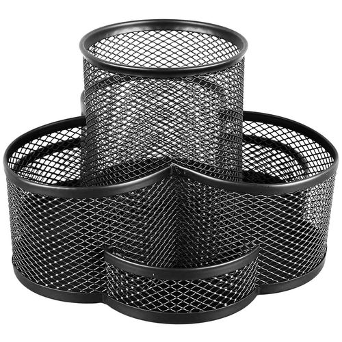 Porta Lápis Giratório 7 Divisórias 17x17x10,5cm Em Metal Top Rio